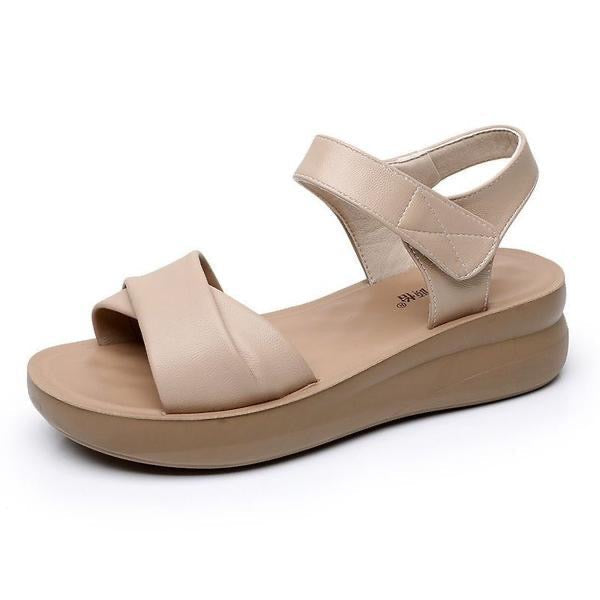 Sandalias de mujer de cuero auténtico