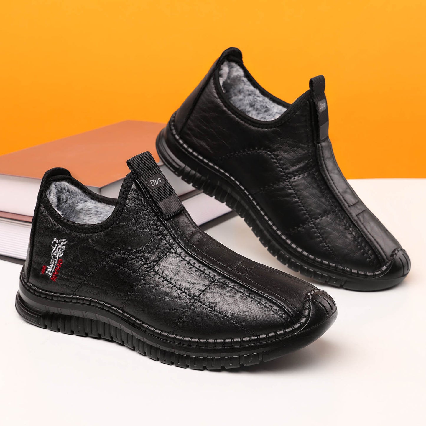 zapatos de papá de lana de invierno