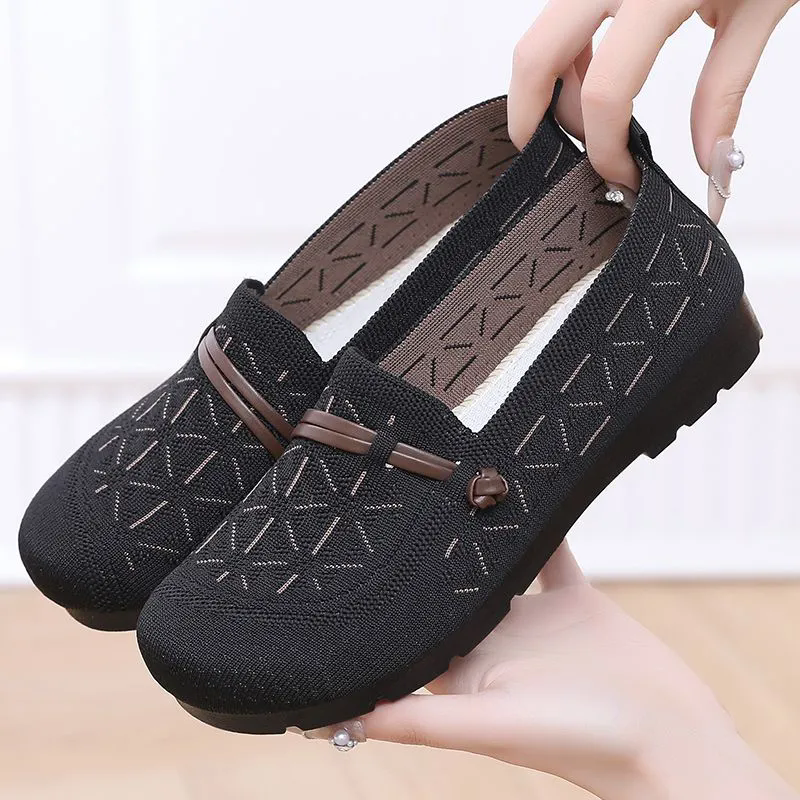 Zapatos casuales tejidos voladores de nuevo estilo de primavera para mujeres