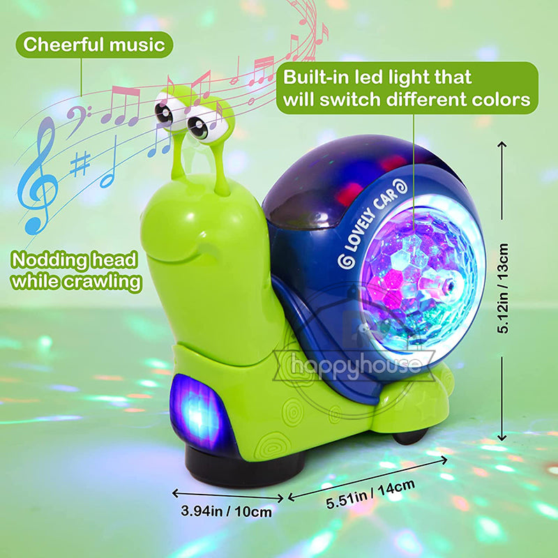 Juguete para gatear caracol (con proyección musical LED)