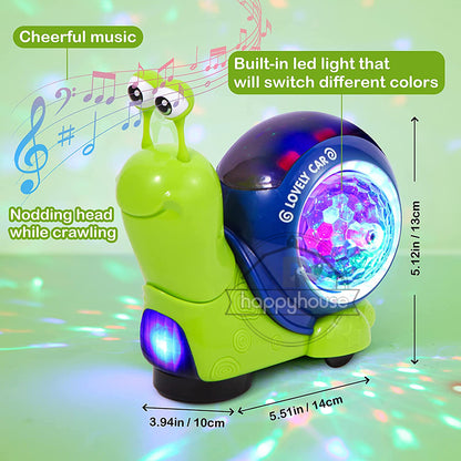Juguete para gatear caracol (con proyección musical LED)