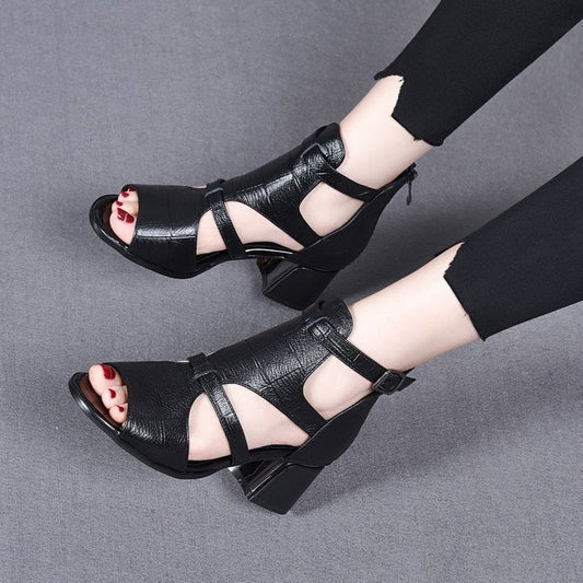 Sandalias de verano con tacón de bloque