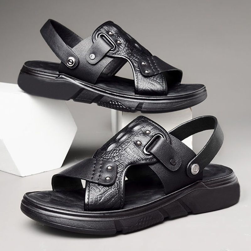 Sandalias de piel de cocodrilo de verano