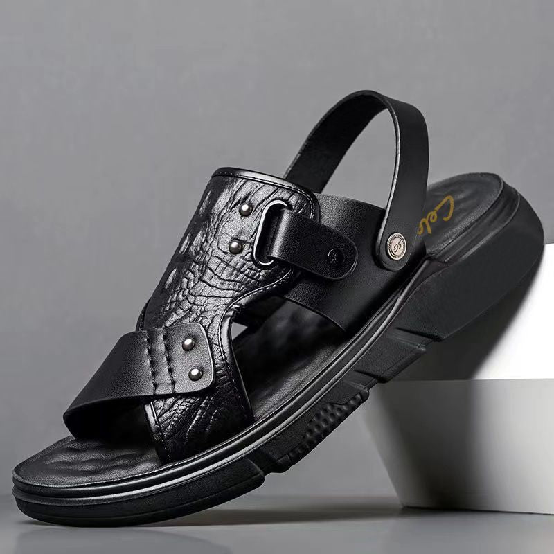 Sandalias para hombre con efecto cocodrilo