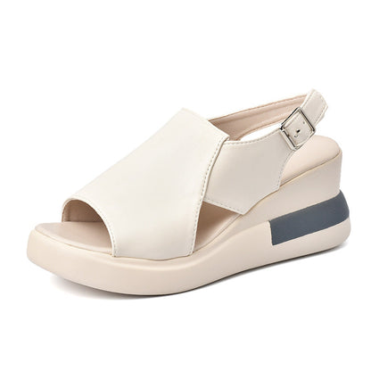 Sandalias de verano para mujer (cuero auténtico)