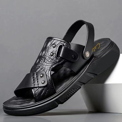 Sandalias de piel de cocodrilo de verano