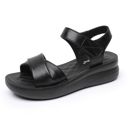 Sandalias de mujer de cuero auténtico