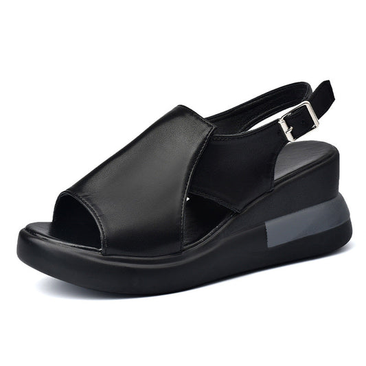 Sandalias de verano para mujer (cuero auténtico)