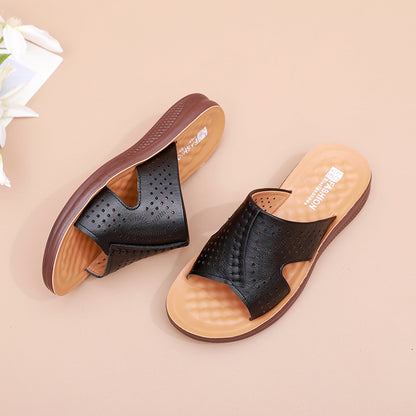 Zapatillas de madre de piel de vaca