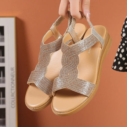 Sandalias de cuña estilo romano