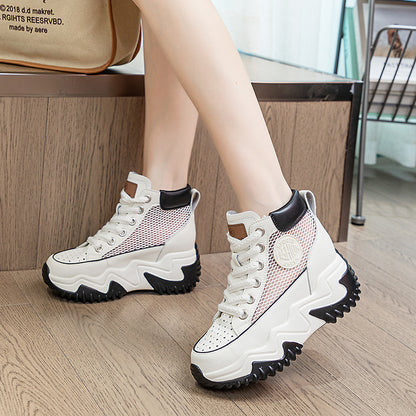 Zapatos de malla de verano con aumento de altura