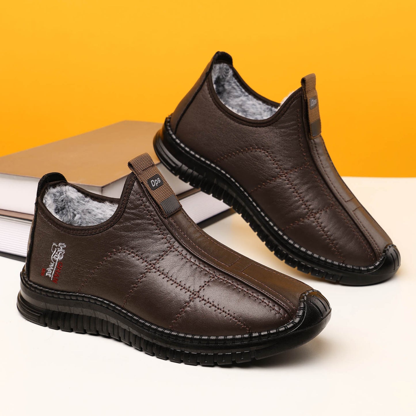 zapatos de papá de lana de invierno