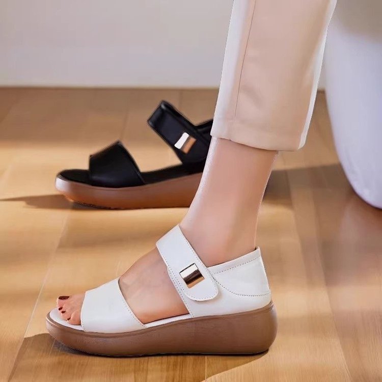 Sandalias de plataforma de piel suave