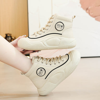 Botas de mujer de algodón con plataforma y suela gruesa.