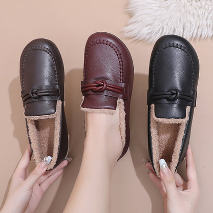 Zapatos de algodón de piel femenina (nudo)