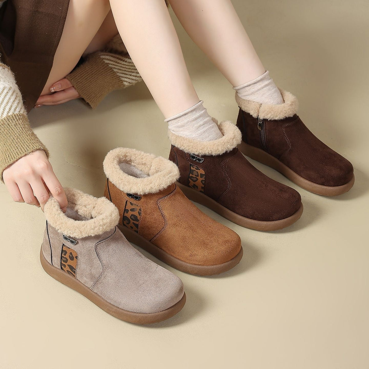 Botines para Mujer con Forro Suave y Cálido