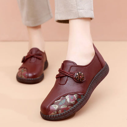 2026 Zapatos de piel de vacuno con suela blanda