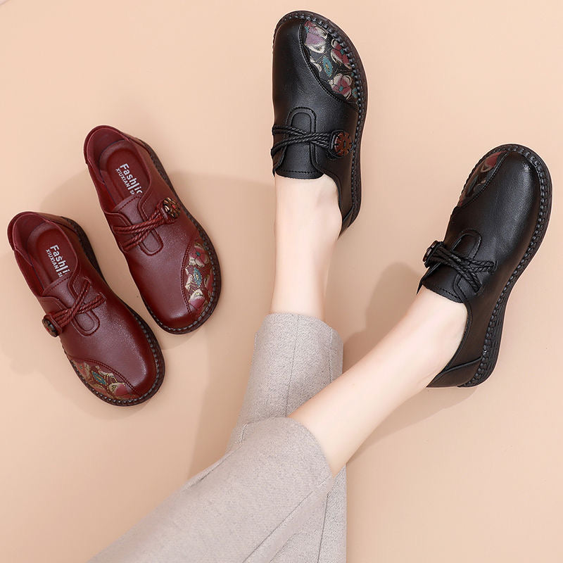 2026 Zapatos de piel de vacuno con suela blanda