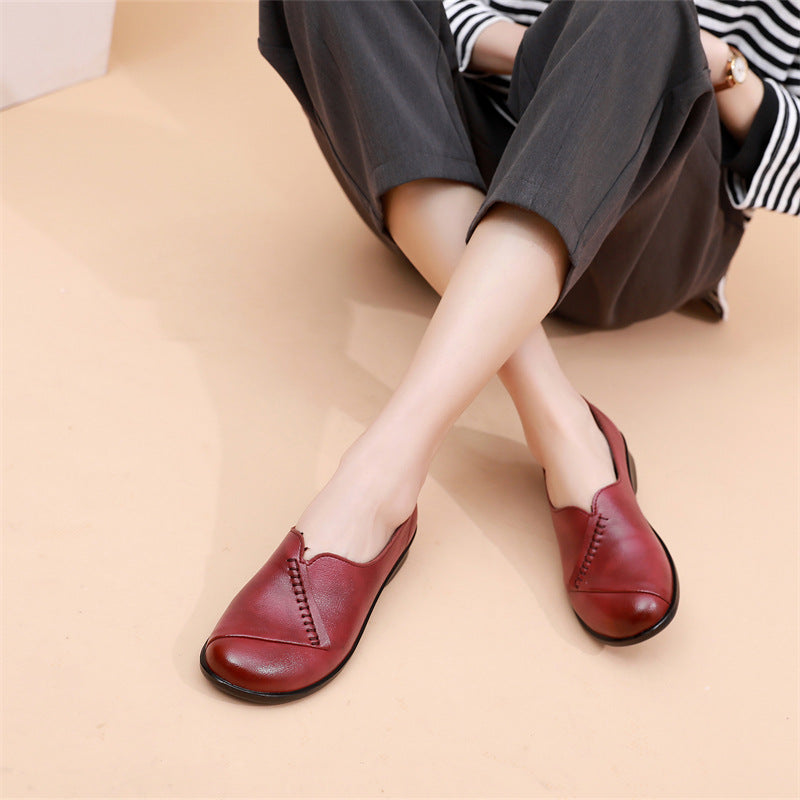 Zapatos de cuero antideslizantes con suela blanda