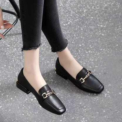 2026 nuevos zapatos de cuero con punta cuadrada