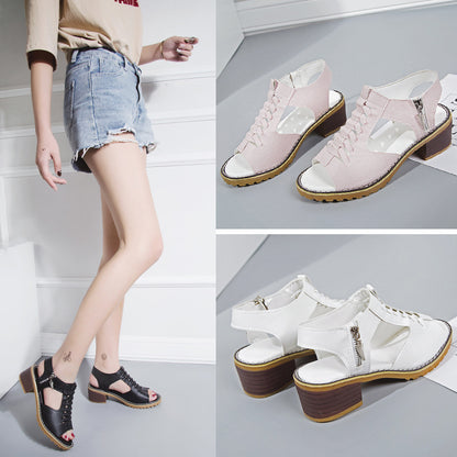 💖【100% cuero genuino】Sandalias clásicas con plataforma para mujer