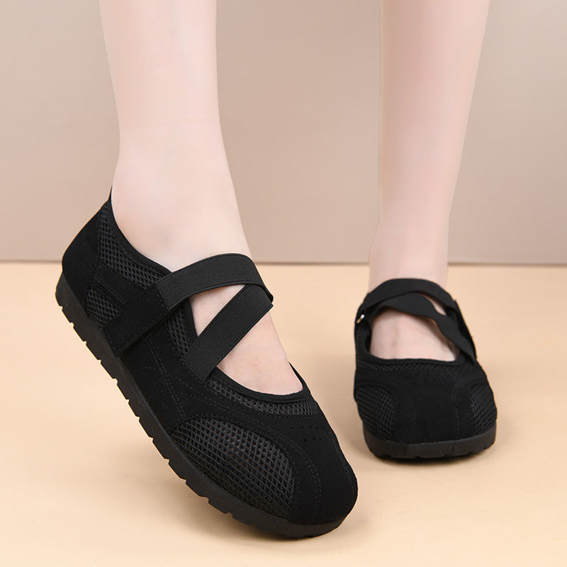 Zapatos de mujer con velcro de malla