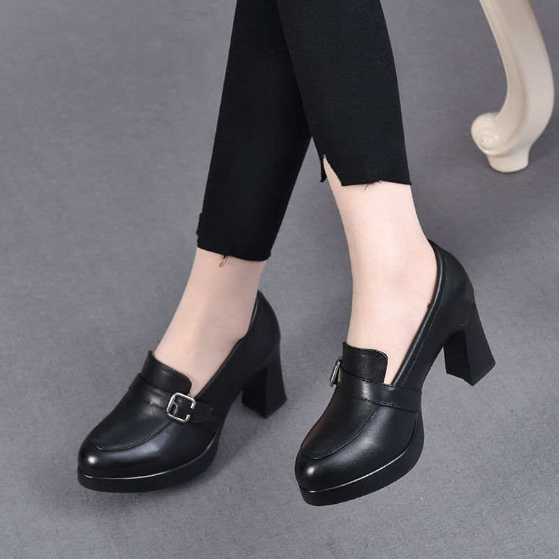 Tacones altos 100% cuero genuino