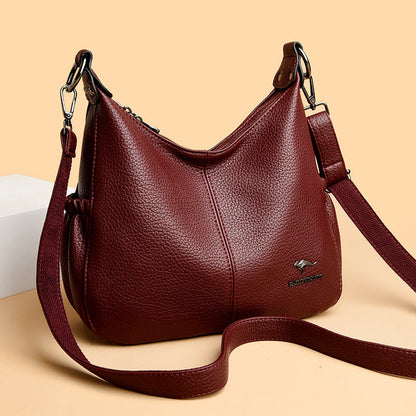 Bolso de piel de gran capacidad y hombro ancho