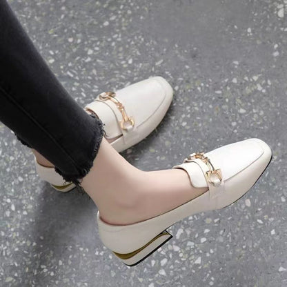 2026 nuevos zapatos de cuero con punta cuadrada