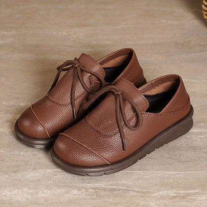 zapatos planos de punta redonda para mujer