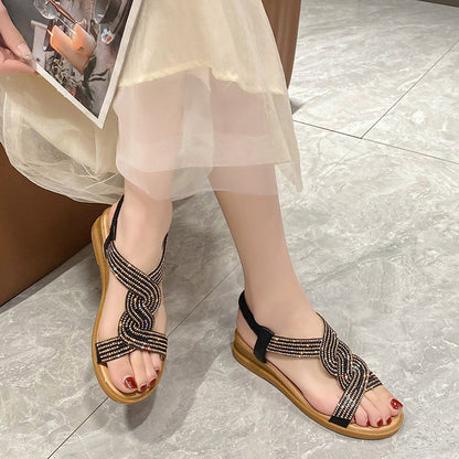 Sandalias de cuña estilo romano