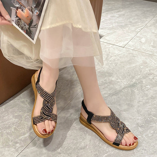 Sandalias de cuña estilo romano