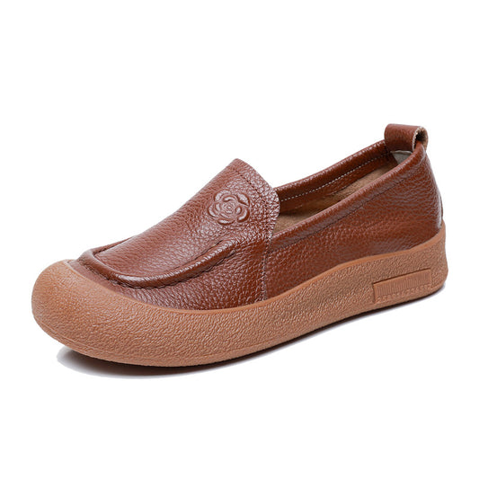 (100% cuero genuino de vaca) Zapatos de suela blanda