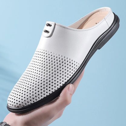Zapatos de cuero para hombre sin talón