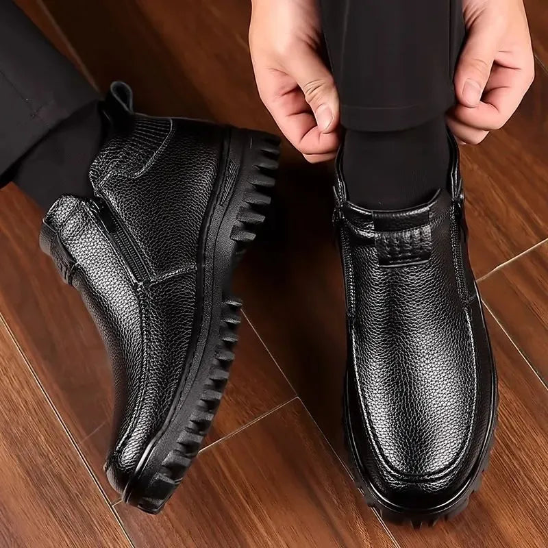 Zapatos cálidos para hombre 100% piel de vacuno